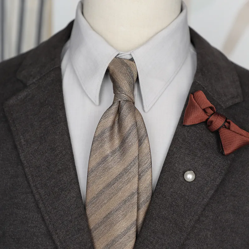 Men Fashion Plaid Stripe Arrow Type Tie