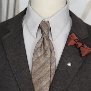 Men Fashion Plaid Stripe Arrow Type Tie