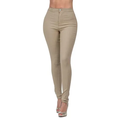 Women Fashion Sexy Solid Color Slim-Fit Stretch Denim Jeans