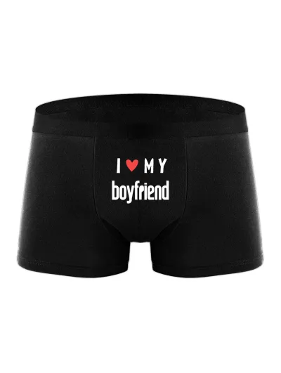 Men's Fashion Valentine's Day Printed Thin Mid-Waist Underpants Polyester