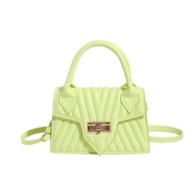 Women Fashion Casual Solid Color Small Square Handbag PU