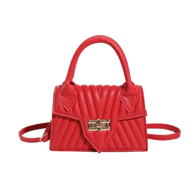 Women Fashion Casual Solid Color Small Square Handbag PU