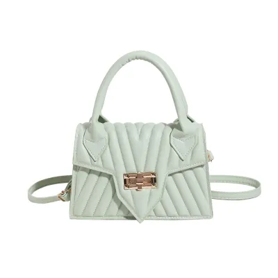 Women Fashion Casual Solid Color Small Square Handbag PU