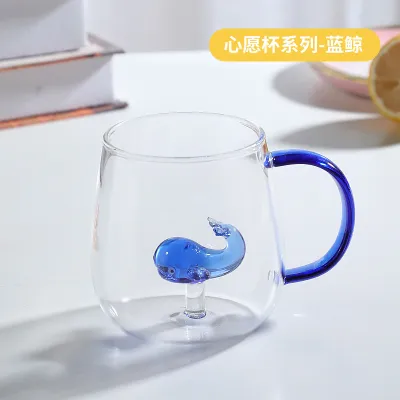 Fashion Creative 3D Cartoon Animal High Borosilicate Glass Cup with Handle