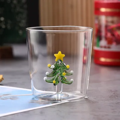 Fashion Cute Christmas Three-Dimensional High Boron Silicon Glass Cup