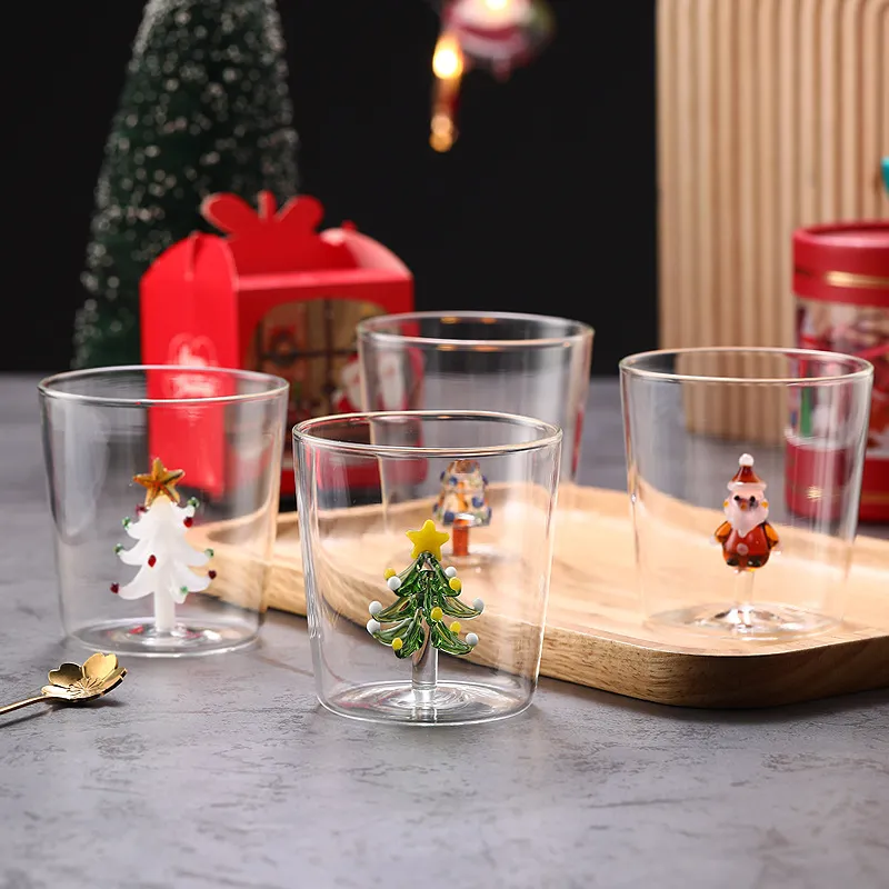 Fashion Cute Christmas Three-Dimensional High Boron Silicon Glass Cup