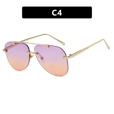 Frameless Women Metal Sunglasses Goggles Fashion Commuter