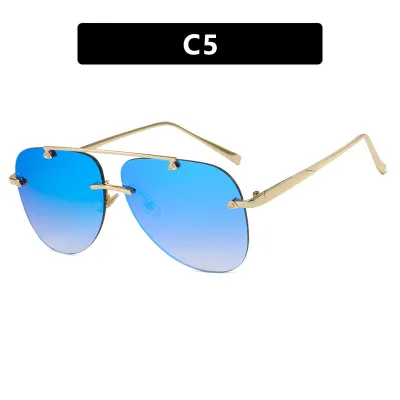 Frameless Women Metal Sunglasses Goggles Fashion Commuter