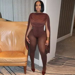 Women Solid Color Fashion Stitching Jumpsuits