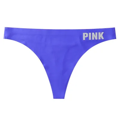 Women's Ice Silk Seamless Thong Panties Low Waist Solid Color