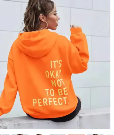 Women Casual Letter-Print Loose Hoodie
