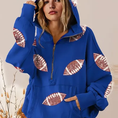 Women Fashion Print Zip-Up Hoodie Sleeveless Chenille