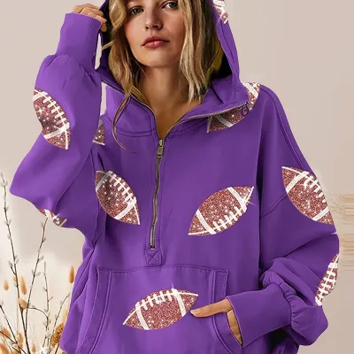 Women Fashion Print Zip-Up Hoodie Sleeveless Chenille