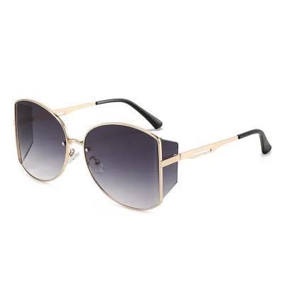 Fashion Metal Large Frame Sunglasses