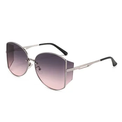 Fashion Metal Large Frame Sunglasses