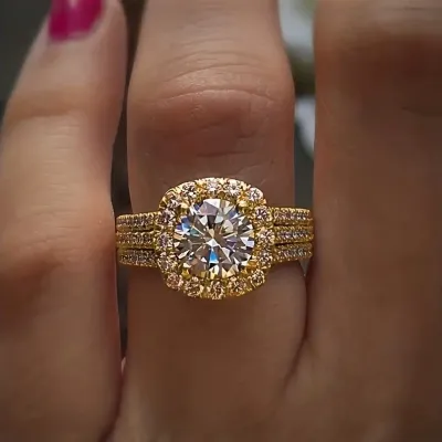 Women Fashion Simple Solid Color Rhinestone Geometry Ring Copper