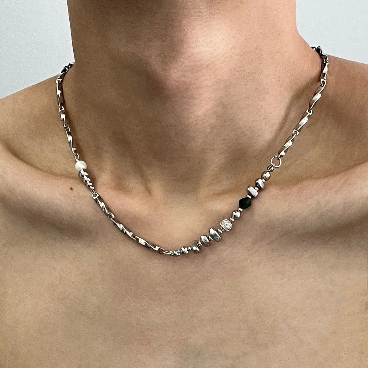 Men's Fashion Hip-Hop Stitching Cuban Titanium Steel Necklace