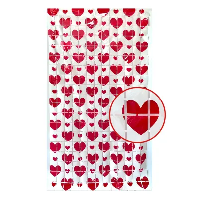Valentine's Day Square Rain Curtain Red Love Heart Romantic Party Decoration