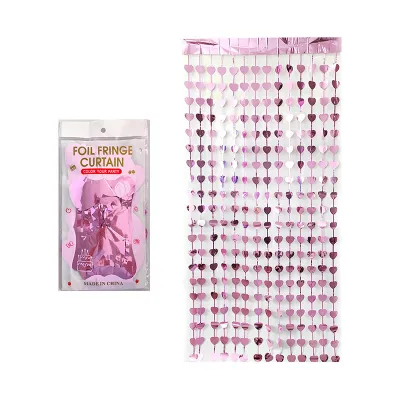 Valentine's Day Square Rain Curtain Red Love Heart Romantic Party Decoration