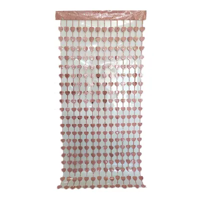 Valentine's Day Square Rain Curtain Red Love Heart Romantic Party Decoration
