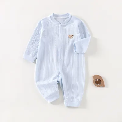 Kids Baby Fashion Cute Printed Long-Sleeve Cotton Jumpsuit Neutral Single-Breasted