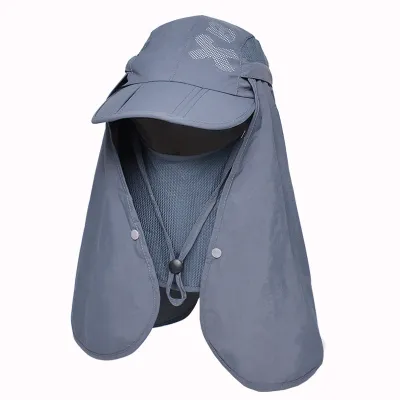 Fashion Casual Solid Color Outdoor Large Shawl Folding Sun Hat Baseball Cap