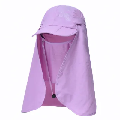 Fashion Casual Solid Color Outdoor Large Shawl Folding Sun Hat Baseball Cap