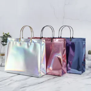 Fashion Solid Color Laser Plastic PVC Shopping Bag