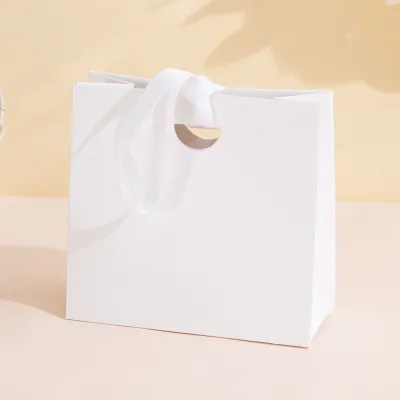 Fashion Simple Solid Color Paper Jewelry Shopping Bags