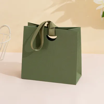 Fashion Simple Solid Color Paper Jewelry Shopping Bags