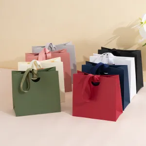 Fashion Simple Solid Color Paper Jewelry Shopping Bags
