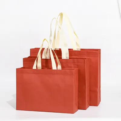 Fashion Solid Color Non-Woven Clothing Shopping Bag 10pcs/Pack