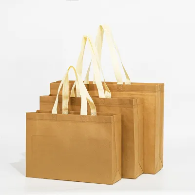 Fashion Solid Color Non-Woven Clothing Shopping Bag 10pcs/Pack