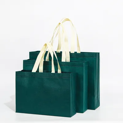 Fashion Solid Color Non-Woven Clothing Shopping Bag 10pcs/Pack