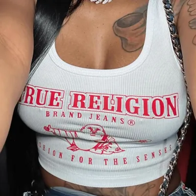 Women Fashion Alphabet Print Crop Top Tanks