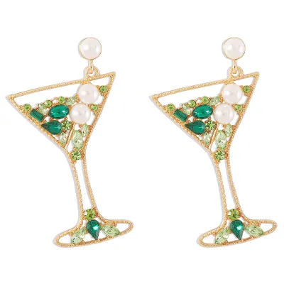 Women Fashion Geometric Rhinestone Earrings