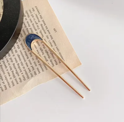 Women Fashion Simple U-Shaped Alloy Hairpin
