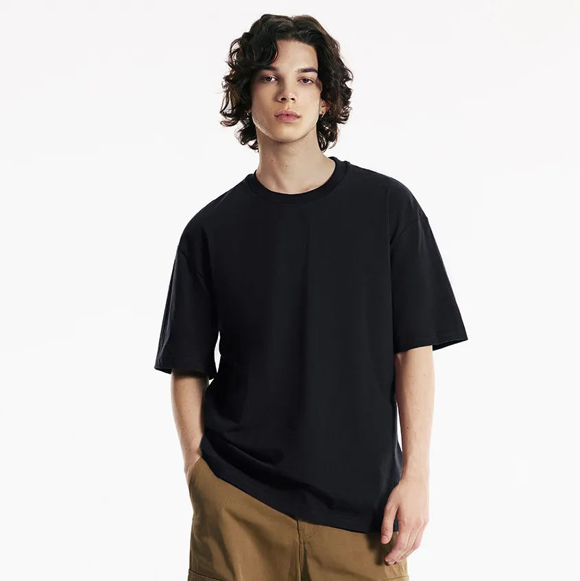 Men's Fashion Solid Color Cotton Crewneck Short Sleeve T-Shirt