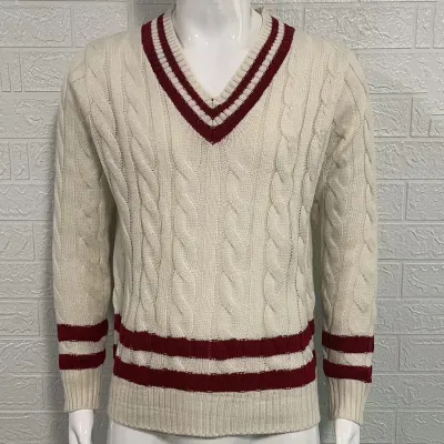 Men Fashion Casual Color Block V-Neck Long Sleeve Knitted Sweater