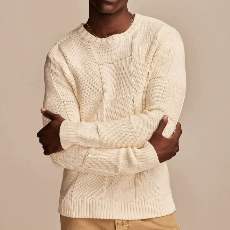 Men Fashion Casual Autumn Winter Solid Color Long-Sleeve Knitted Sweater