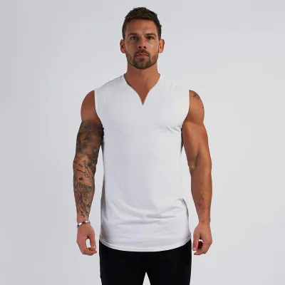 Men Fashion Simple Solid Color V-Neck Sleeveless Vest