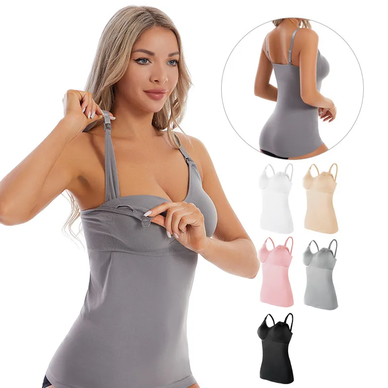 Lactation Solid Color Camisole Women Nursing Camis