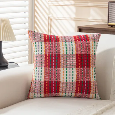 Boho Morocco Multicolor Yarn-Dyed Stripe Sofa Pillow Case for Living Room