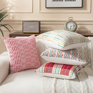 Boho Morocco Multicolor Yarn-Dyed Stripe Sofa Pillow Case for Living Room