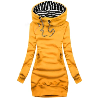 Women Slim-Fit Casual Hoodie Mid-Length Autumn Winter