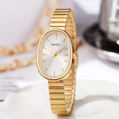 Fashion Women Steel Band Oval Bracelet Quartz Watch