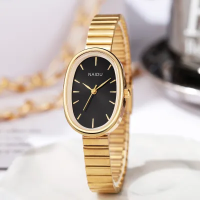 Fashion Women Steel Band Oval Bracelet Quartz Watch