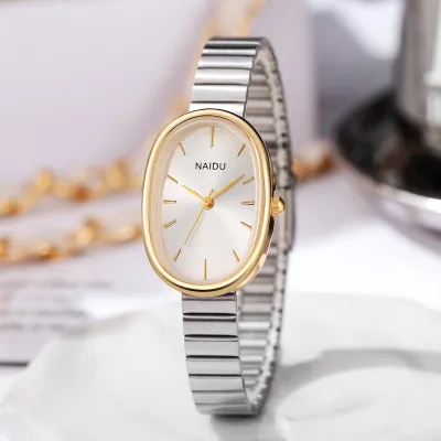 Fashion Women Steel Band Oval Bracelet Quartz Watch