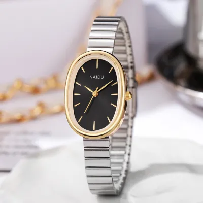 Fashion Women Steel Band Oval Bracelet Quartz Watch