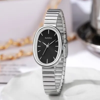 Fashion Women Steel Band Oval Bracelet Quartz Watch